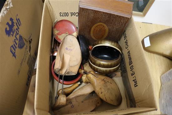A smokers cabinet box, lacquer boxes, etc